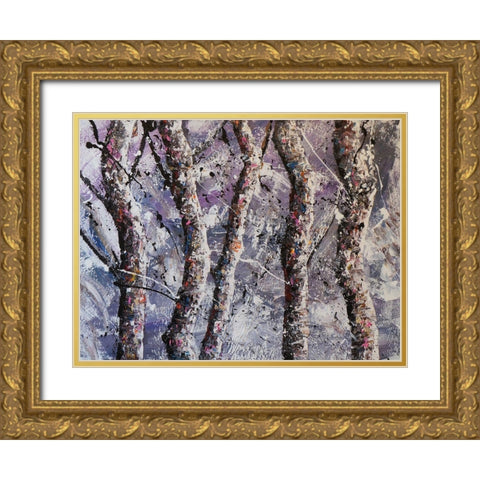 Cool Trees Gold Ornate Wood Framed Art Print with Double Matting by Foster, Joseph Marshal