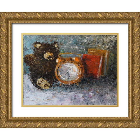 Teddy Bear Time Gold Ornate Wood Framed Art Print with Double Matting by Foster, Joseph Marshal