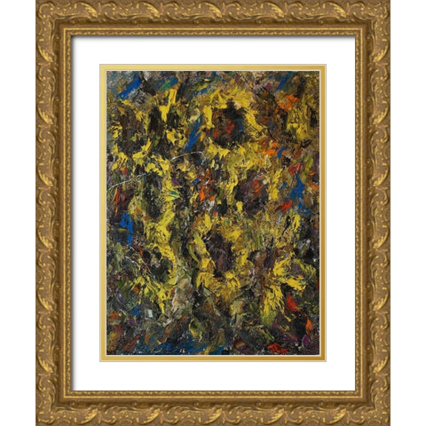 Sunflowers Gold Ornate Wood Framed Art Print with Double Matting by Foster, Joseph Marshal