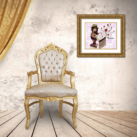 Diablo Gold Ornate Wood Framed Art Print with Double Matting by Goddess, Jami