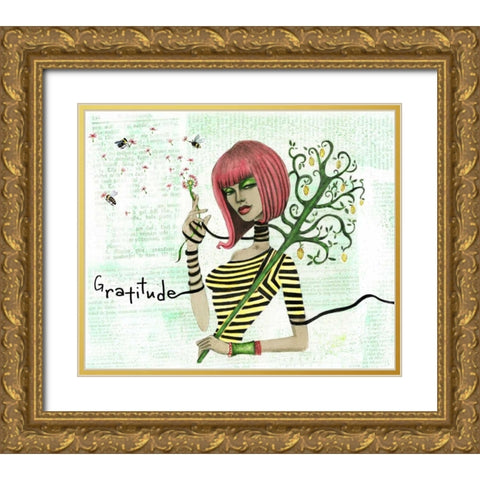 Lemon Gold Ornate Wood Framed Art Print with Double Matting by Goddess, Jami