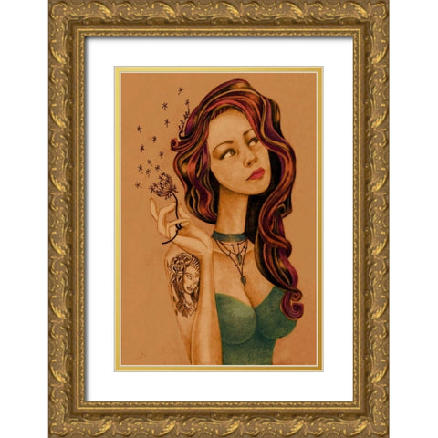 Let It Go Gold Ornate Wood Framed Art Print with Double Matting by Goddess, Jami