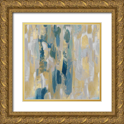 Reveal Teal I Gold Ornate Wood Framed Art Print with Double Matting by Martin, Jennifer