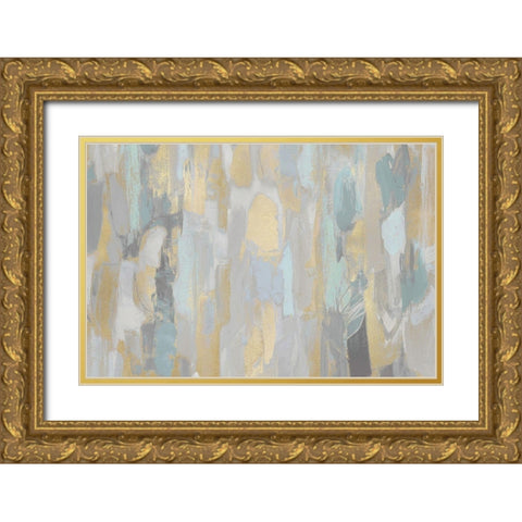 Revelation Aqua Gold Ornate Wood Framed Art Print with Double Matting by Martin, Jennifer