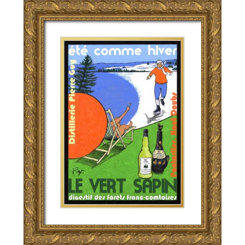 Ete comme Hiver Gold Ornate Wood Framed Art Print with Double Matting by Got, Jean-Pierre