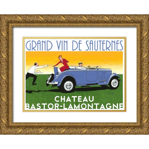 Cabriolet Gold Ornate Wood Framed Art Print with Double Matting by Got, Jean-Pierre