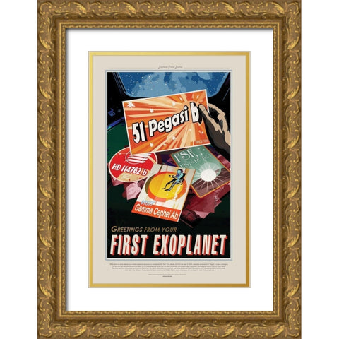 First Exoplanet Gold Ornate Wood Framed Art Print with Double Matting by JPL