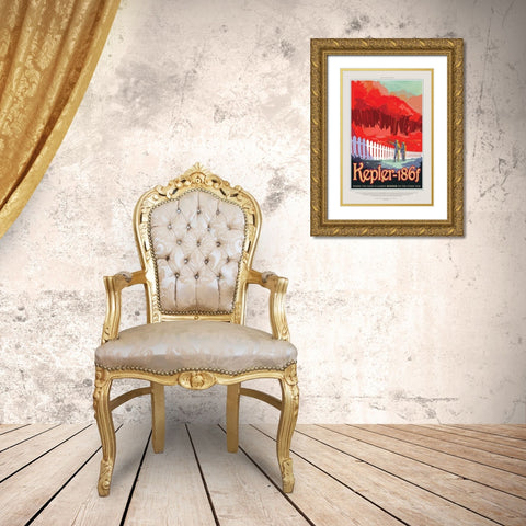 Kepler Gold Ornate Wood Framed Art Print with Double Matting by JPL