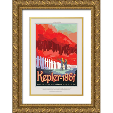 Kepler Gold Ornate Wood Framed Art Print with Double Matting by JPL