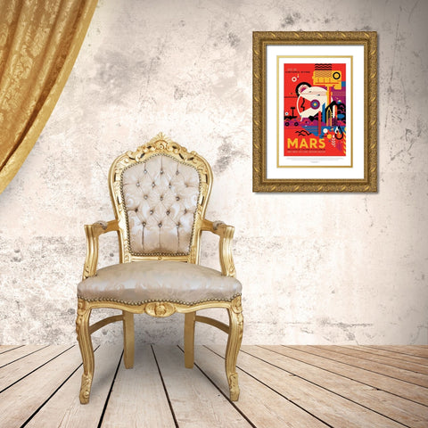 Mars Gold Ornate Wood Framed Art Print with Double Matting by JPL