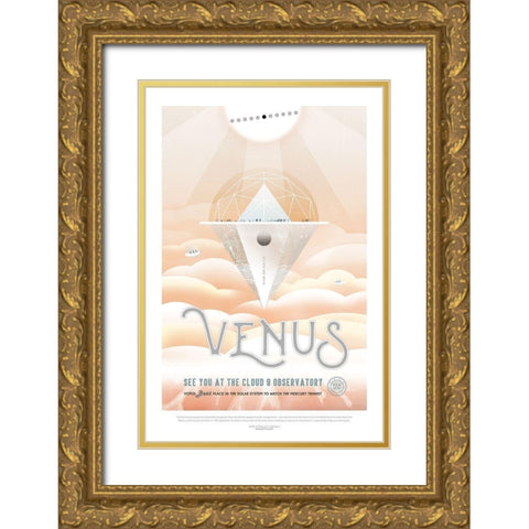 Venus Gold Ornate Wood Framed Art Print with Double Matting by JPL