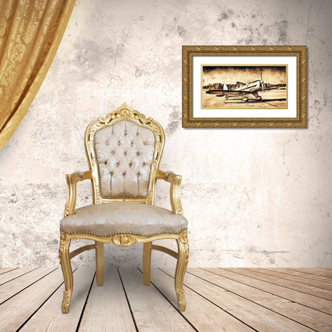 Mono Plane I Gold Ornate Wood Framed Art Print with Double Matting by Slemp, John