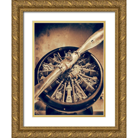 Propeller I Gold Ornate Wood Framed Art Print with Double Matting by Slemp, John