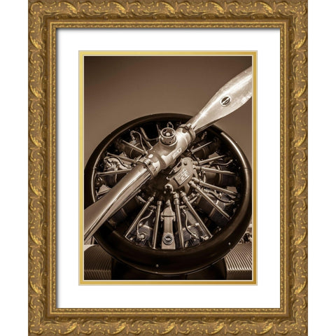 Propeller II Gold Ornate Wood Framed Art Print with Double Matting by Slemp, John