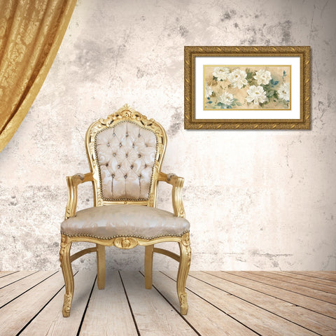White Petals Gold Ornate Wood Framed Art Print with Double Matting by Wilcox, Jil