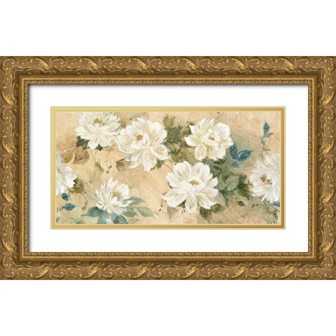 White Petals Gold Ornate Wood Framed Art Print with Double Matting by Wilcox, Jil