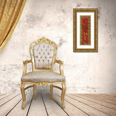 African Drummer II Gold Ornate Wood Framed Art Print with Double Matting by Kamba