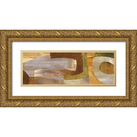 Connectivity Gold Ornate Wood Framed Art Print with Double Matting by Baker, Kevin