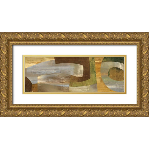 Connectivity Gold Ornate Wood Framed Art Print with Double Matting by Baker, Kevin