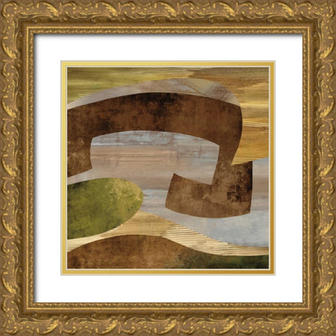 Conjunction I Gold Ornate Wood Framed Art Print with Double Matting by Baker, Kevin