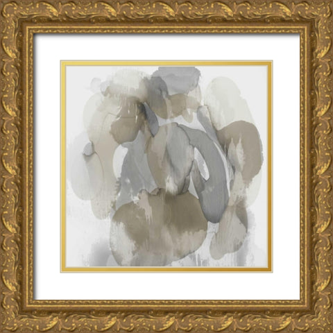 Neutral Flow I Gold Ornate Wood Framed Art Print with Double Matting by Jett, Kristina