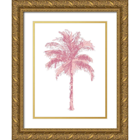 Palm Pink II Gold Ornate Wood Framed Art Print with Double Matting by Blake, Madeline