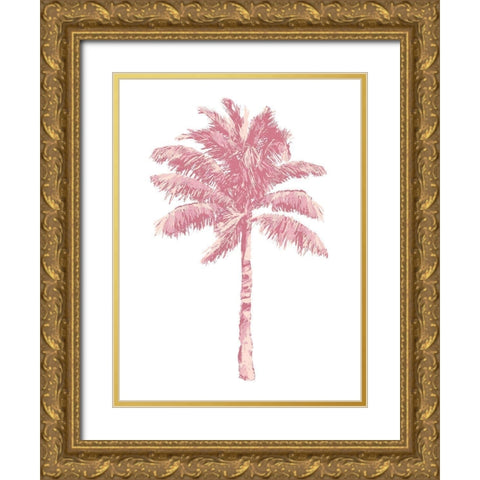 Palm Pink I Gold Ornate Wood Framed Art Print with Double Matting by Blake, Madeline