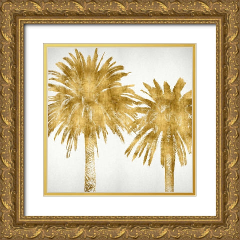 Palms In Gold IV Gold Ornate Wood Framed Art Print with Double Matting by Bennett, Kate