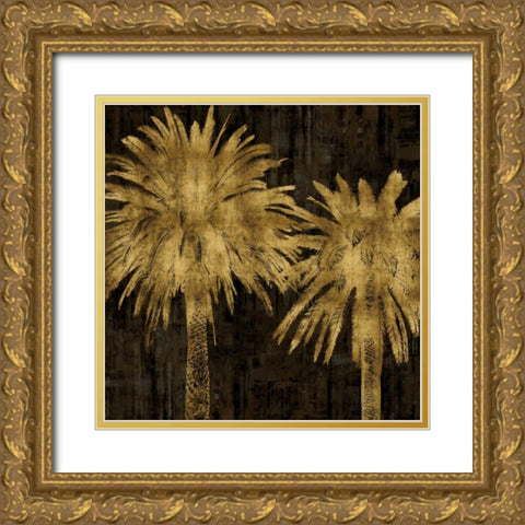 Palms In Gold II Gold Ornate Wood Framed Art Print with Double Matting by Bennett, Kate