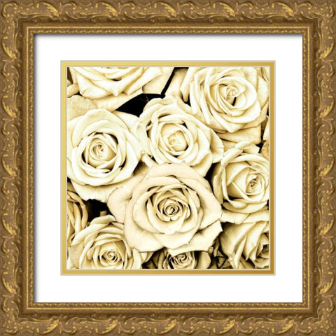 Roses Gold Ornate Wood Framed Art Print with Double Matting by Bennett, Kate