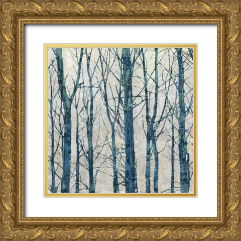 Through The Trees - Blue II Gold Ornate Wood Framed Art Print with Double Matting by Webster, Kyle
