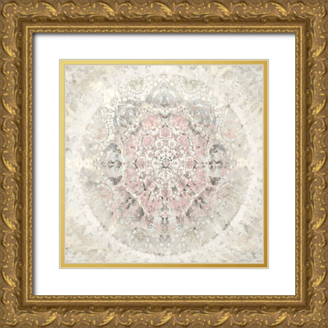 Tapestry with Pink Gold Ornate Wood Framed Art Print with Double Matting by Kearns, Molly