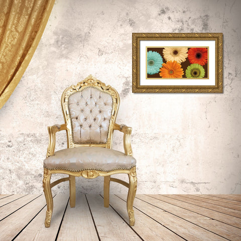 Daisys Friends Gold Ornate Wood Framed Art Print with Double Matting by Blake, Lindsay