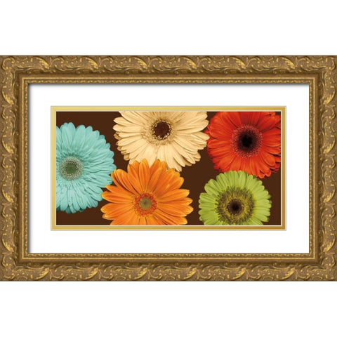 Daisys Friends Gold Ornate Wood Framed Art Print with Double Matting by Blake, Lindsay