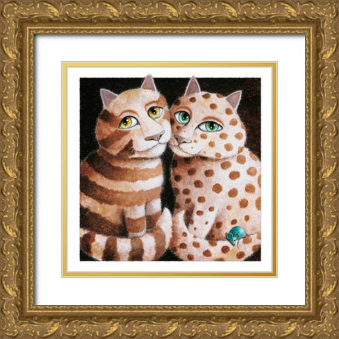 First Date (with Mouse) Gold Ornate Wood Framed Art Print with Double Matting by Seeley, Laura