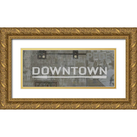 Downtown Gold Ornate Wood Framed Art Print with Double Matting by Wilson, Luke