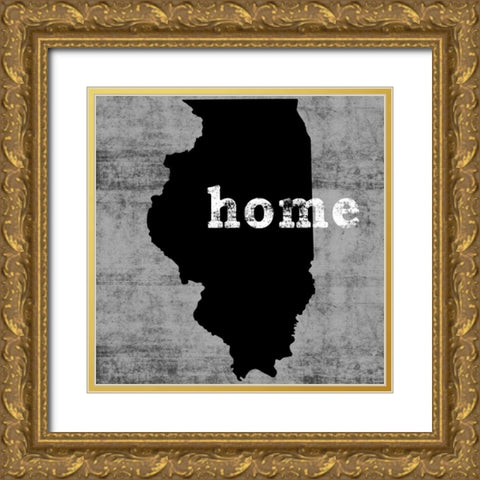 Illinois Gold Ornate Wood Framed Art Print with Double Matting by Wilson, Luke