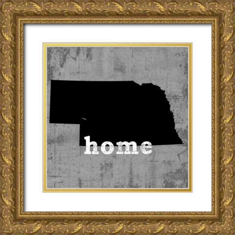 Nebraska  Gold Ornate Wood Framed Art Print with Double Matting by Wilson, Luke