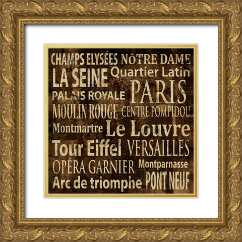 Paris Gold Ornate Wood Framed Art Print with Double Matting by Wilson, Luke
