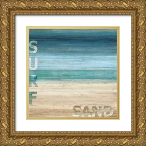 Surf and Sand Gold Ornate Wood Framed Art Print with Double Matting by Wilson, Luke