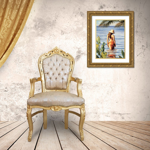 Tropical Resort II Gold Ornate Wood Framed Art Print with Double Matting by Arellano, Migdalia