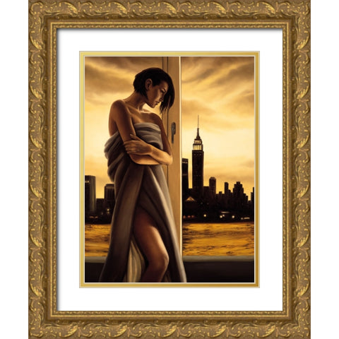 Night Moves Gold Ornate Wood Framed Art Print with Double Matting by Arellano, Migdalia