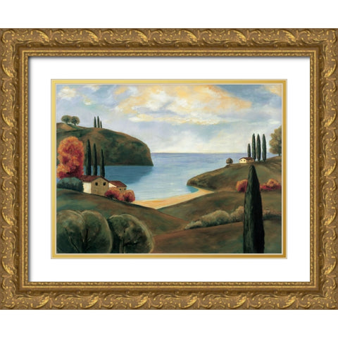 Bay View I Gold Ornate Wood Framed Art Print with Double Matting by Cooper, Michael