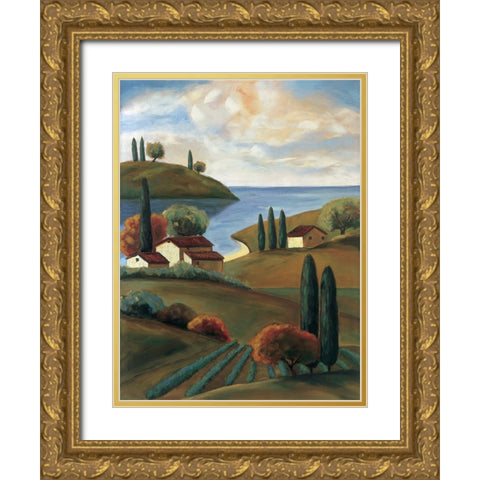 Bayside I Gold Ornate Wood Framed Art Print with Double Matting by Cooper, Michael