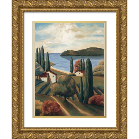 Bayside II Gold Ornate Wood Framed Art Print with Double Matting by Cooper, Michael