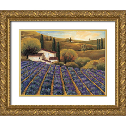 Field of Lavender II Gold Ornate Wood Framed Art Print with Double Matting by Cooper, Michael
