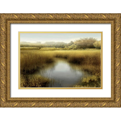 Morning Calm I Gold Ornate Wood Framed Art Print with Double Matting by Clark, Madeline