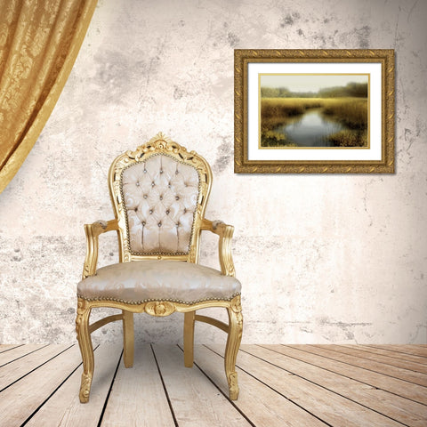 Tranquil Pond Gold Ornate Wood Framed Art Print with Double Matting by Clark, Madeline