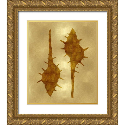 Sea Life - Gold II Gold Ornate Wood Framed Art Print with Double Matting by Miller, Melonie
