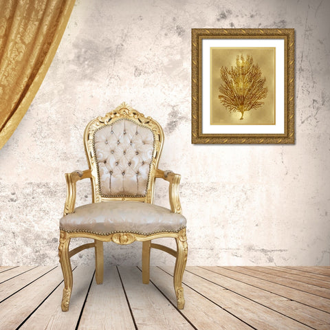 Sea Life - Gold V Gold Ornate Wood Framed Art Print with Double Matting by Miller, Melonie